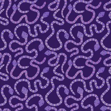 Cartoon animals seamless snake pattern for wrapping and kids new 2025 year 库存插图