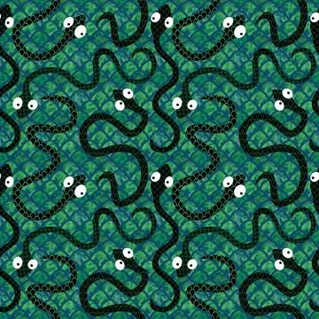 Cartoon animals seamless snake pattern for wrapping and kids new 2025 year Stock Illustration