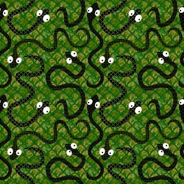 Cartoon animals seamless snake pattern for wrapping and kids new 2025 year Stock Illustration
