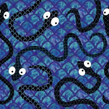 Cartoon animals seamless snake pattern for wrapping and kids new 2025 year 스톡 일러스트