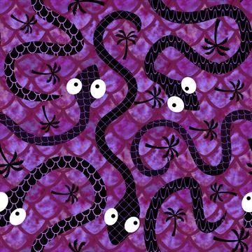 Cartoon animals seamless snake pattern for wrapping and kids new 2025 year 스톡 일러스트