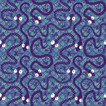 Cartoon animals seamless snake pattern for wrapping and kids new 2025 year 스톡 일러스트