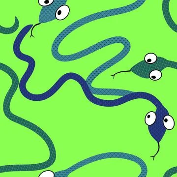Cartoon animals seamless snake pattern for wrapping and kids new 2025 year イラスト素材