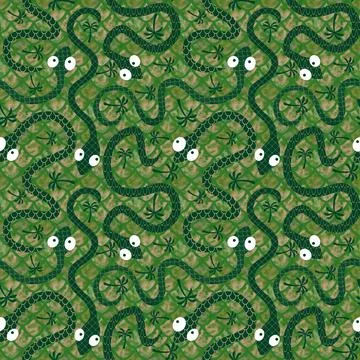 Cartoon animals seamless snake pattern for wrapping and kids new 2025 year 스톡 일러스트