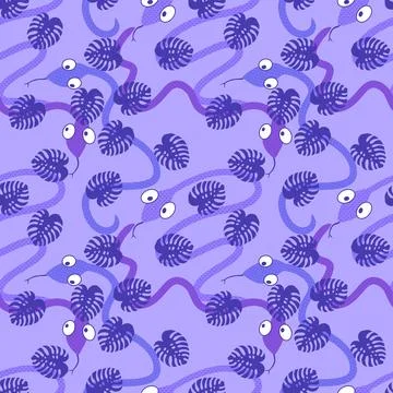 Cartoon animals seamless snake pattern for wrapping and kids new 2025 year イラスト素材