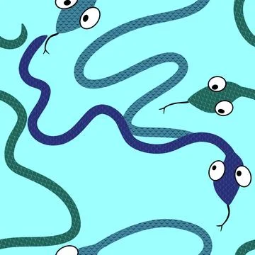 Cartoon animals seamless snake pattern for wrapping and kids new 2025 year イラスト素材
