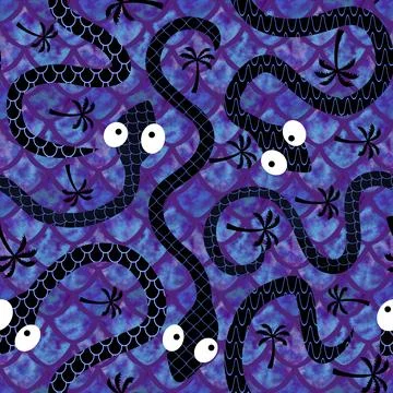 Cartoon animals seamless snake pattern for wrapping and kids new 2025 year Stock Illustration