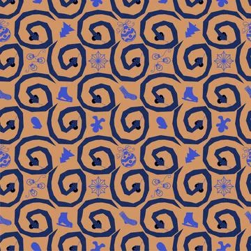 Cartoon animals seamless snake pattern for wrapping and kids new 2025 year Stock Illustration