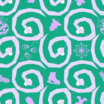 Cartoon animals seamless snake pattern for wrapping and kids new 2025 year 스톡 일러스트