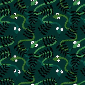 Cartoon animals seamless snake pattern for wrapping and kids new 2025 year 库存插图