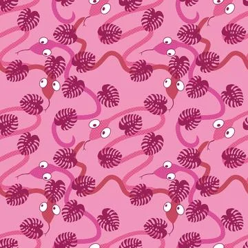 Cartoon animals seamless snake pattern for wrapping and kids new 2025 year イラスト素材