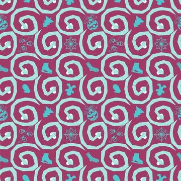Cartoon animals seamless snake pattern for wrapping and kids new 2025 year Stock Illustration