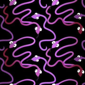 Cartoon animals seamless snake pattern for wrapping and kids new 2025 year Stockillustratie