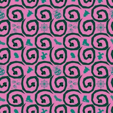 Cartoon animals seamless snake pattern for wrapping and kids new 2025 year Stockillustratie