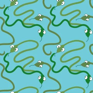 Cartoon animals seamless snake pattern for wrapping and kids new 2025 year 스톡 일러스트