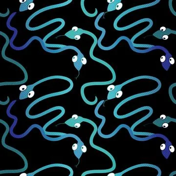 Cartoon animals seamless snake pattern for wrapping and kids new 2025 year イラスト素材