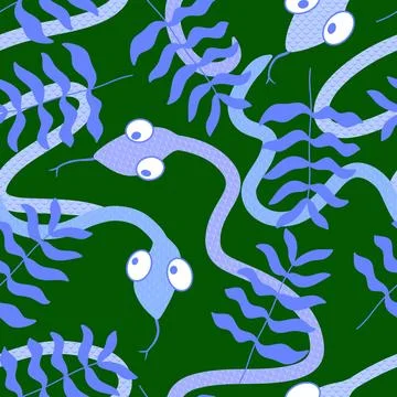 Cartoon animals seamless snake pattern for wrapping and kids new 2025 year 스톡 일러스트