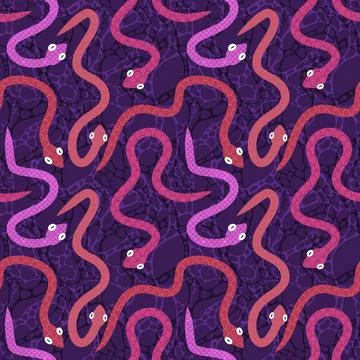 Cartoon animals seamless snake pattern for wrapping and kids new 2025 year 스톡 일러스트