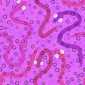 Cartoon animals seamless snake pattern for wrapping and kids new 2025 year 스톡 일러스트