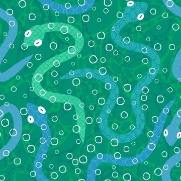 Cartoon animals seamless snake pattern for wrapping and kids new 2025 year イラスト素材