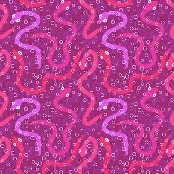 Cartoon animals seamless snake pattern for wrapping and kids new 2025 year Stock Illustration