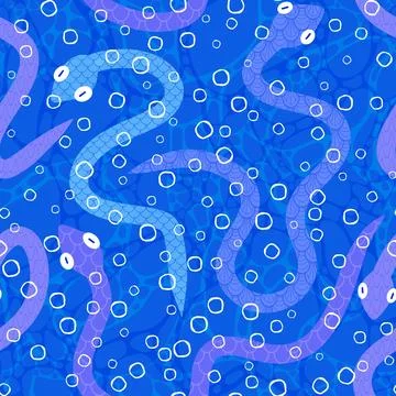 Cartoon animals seamless snake pattern for wrapping and kids new 2025 year イラスト素材