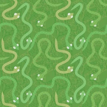 Cartoon animals seamless snake pattern for wrapping and kids new 2025 year Illustrazione stock
