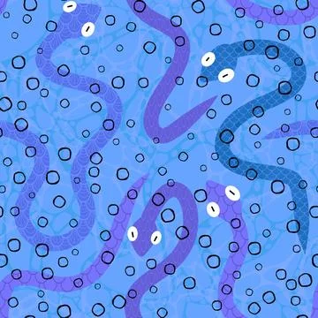 Cartoon animals seamless snake pattern for wrapping and kids new 2025 year Illustrazione stock