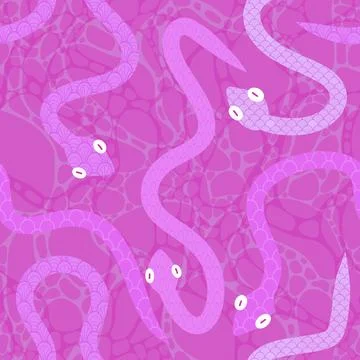 Cartoon animals seamless snake pattern for wrapping and kids new 2025 year 库存插图