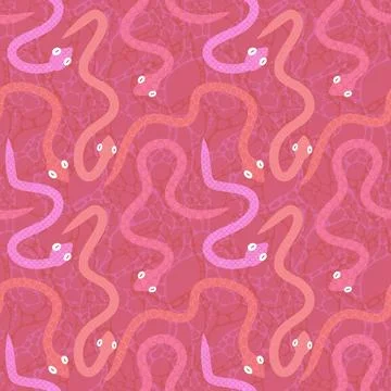 Cartoon animals seamless snake pattern for wrapping and kids new 2025 year 스톡 일러스트