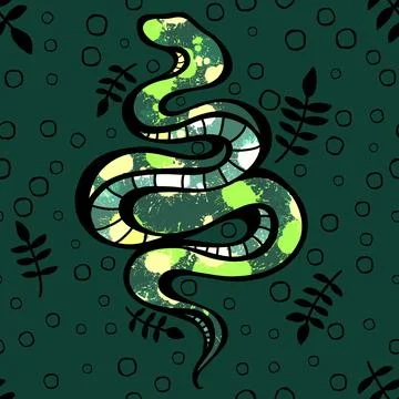 Cartoon animals seamless snake pattern for wrapping and kids new 2025 year Illustrazione stock