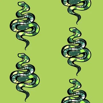 Cartoon animals seamless snake pattern for wrapping and kids new 2025 year イラスト素材