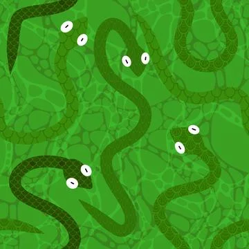 Cartoon animals seamless snake pattern for wrapping and kids new 2025 year Stock Illustration