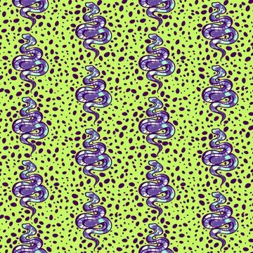 Cartoon animals seamless snake pattern for wrapping and kids new 2025 year Illustrazione stock