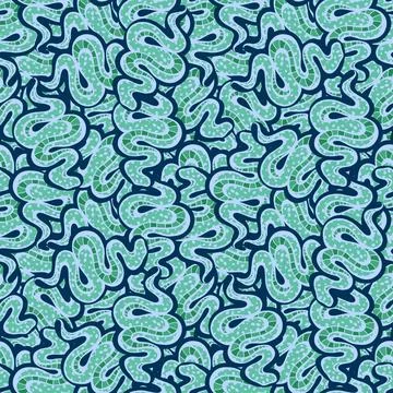 Cartoon animals seamless snake pattern for wrapping and kids new 2025 year 스톡 일러스트