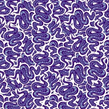 Cartoon animals seamless snake pattern for wrapping and kids new 2025 year 스톡 일러스트