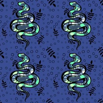 Cartoon animals seamless snake pattern for wrapping and kids new 2025 year 스톡 일러스트