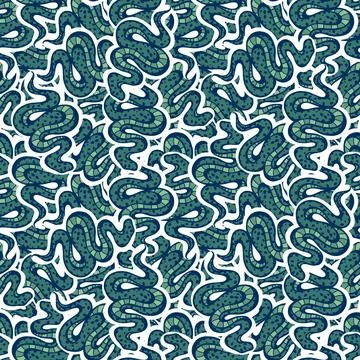 Cartoon animals seamless snake pattern for wrapping and kids new 2025 year イラスト素材