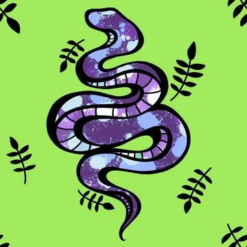 Cartoon animals seamless snake pattern for wrapping and kids new 2025 year Stockillustratie