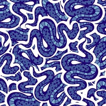 Cartoon animals seamless snake pattern for wrapping and kids new 2025 year 库存插图