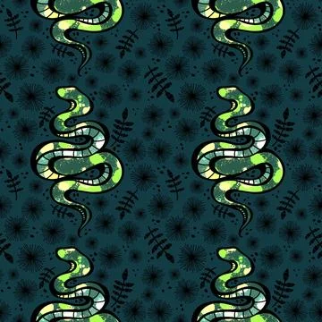 Cartoon animals seamless snake pattern for wrapping and kids new 2025 year 스톡 일러스트