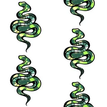 Cartoon animals seamless snake pattern for wrapping and kids new 2025 year Stock Illustration