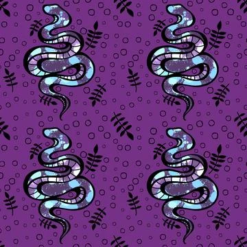Cartoon animals seamless snake pattern for wrapping and kids new 2025 year イラスト素材