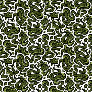 Cartoon animals seamless snake pattern for wrapping and kids new 2025 year Stock Illustration
