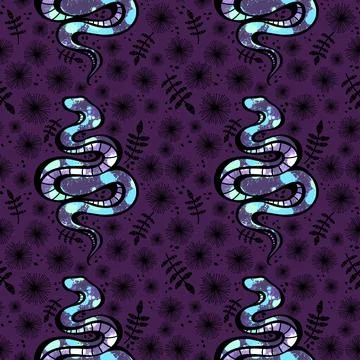 Cartoon animals seamless snake pattern for wrapping and kids new 2025 year Stock Illustration