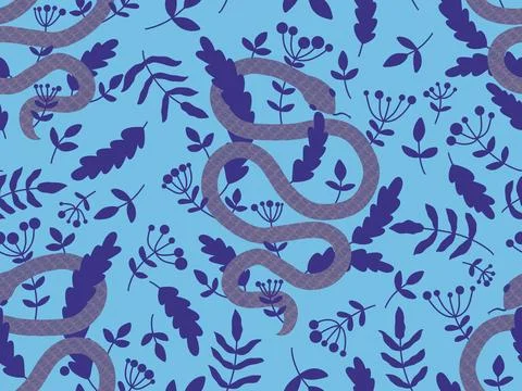 Cartoon animals seamless snake pattern for wrapping and kids new 2025 year 스톡 일러스트