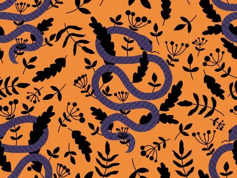 Cartoon animals seamless snake pattern for wrapping and kids new 2025 year イラスト素材