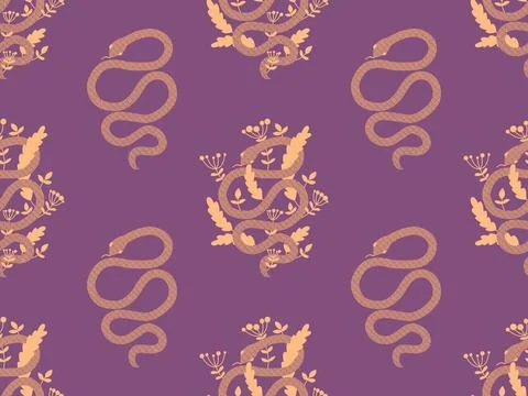 Cartoon animals seamless snake pattern for wrapping and kids new 2025 year 스톡 일러스트