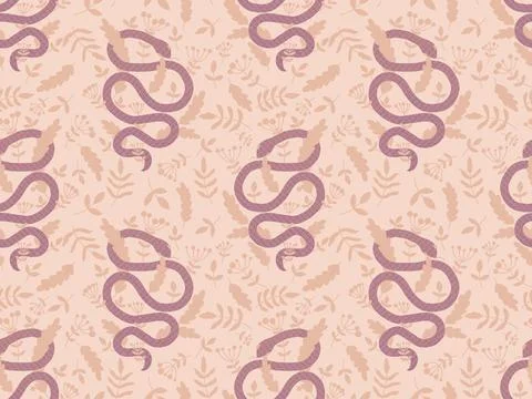 Cartoon animals seamless snake pattern for wrapping and kids new 2025 year イラスト素材