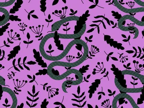 Cartoon animals seamless snake pattern for wrapping and kids new 2025 year 스톡 일러스트